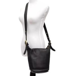 Vintage Coach Helen Berg's Legacy Black Leather Bucket Purse 9953